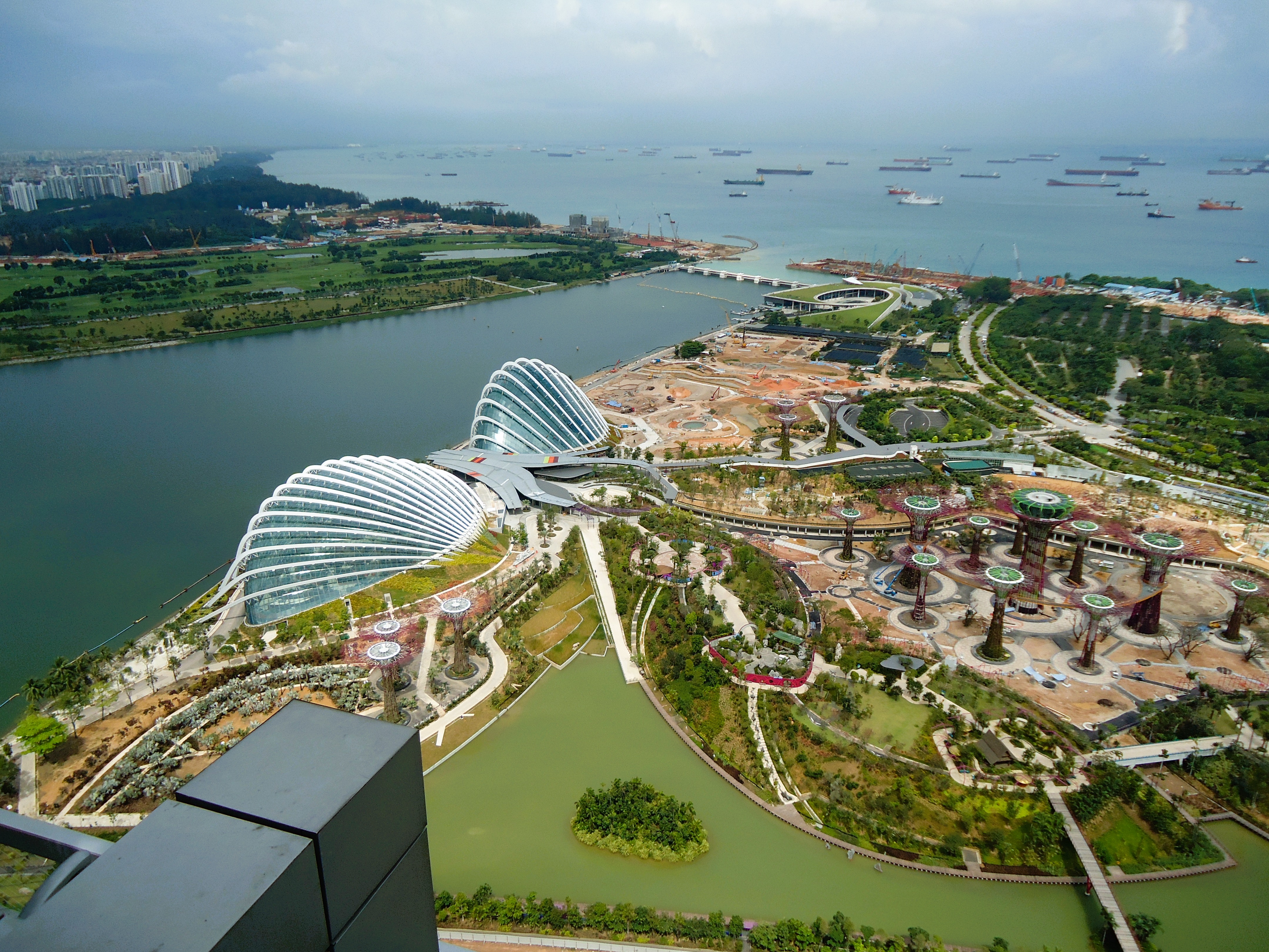 Singapore Gardens by the Bay with Supertrees at night.
