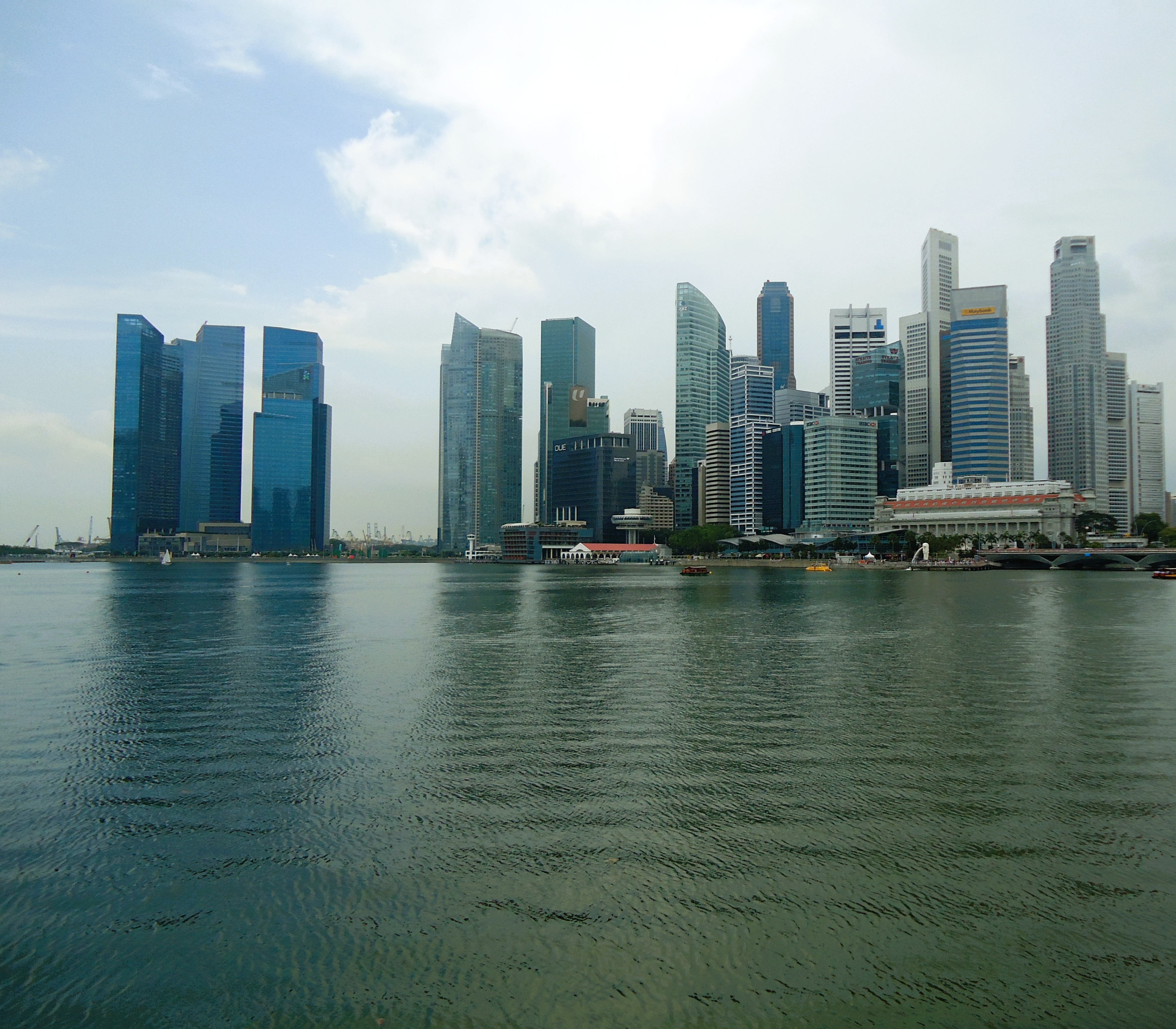 Singapore skyscrapers reflecting in the water